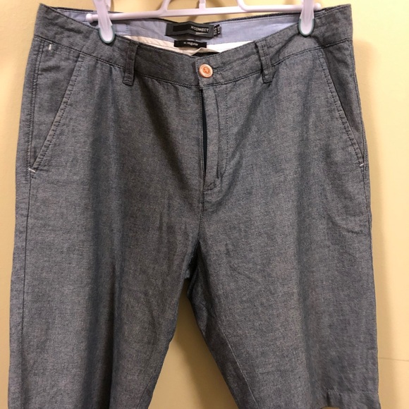 Men Heather Blue Gray Slim Fit Shorts - Picture 1 of 4